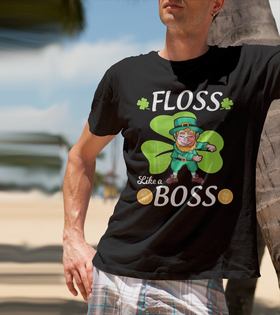 Floss Like A Boss Leprechaun Shamrock Coins T-Shirt