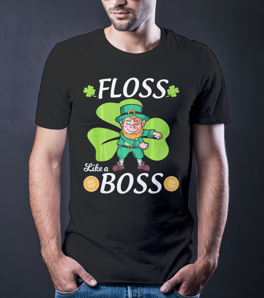 Floss Like A Boss Leprechaun Shamrock Coins T-Shirt