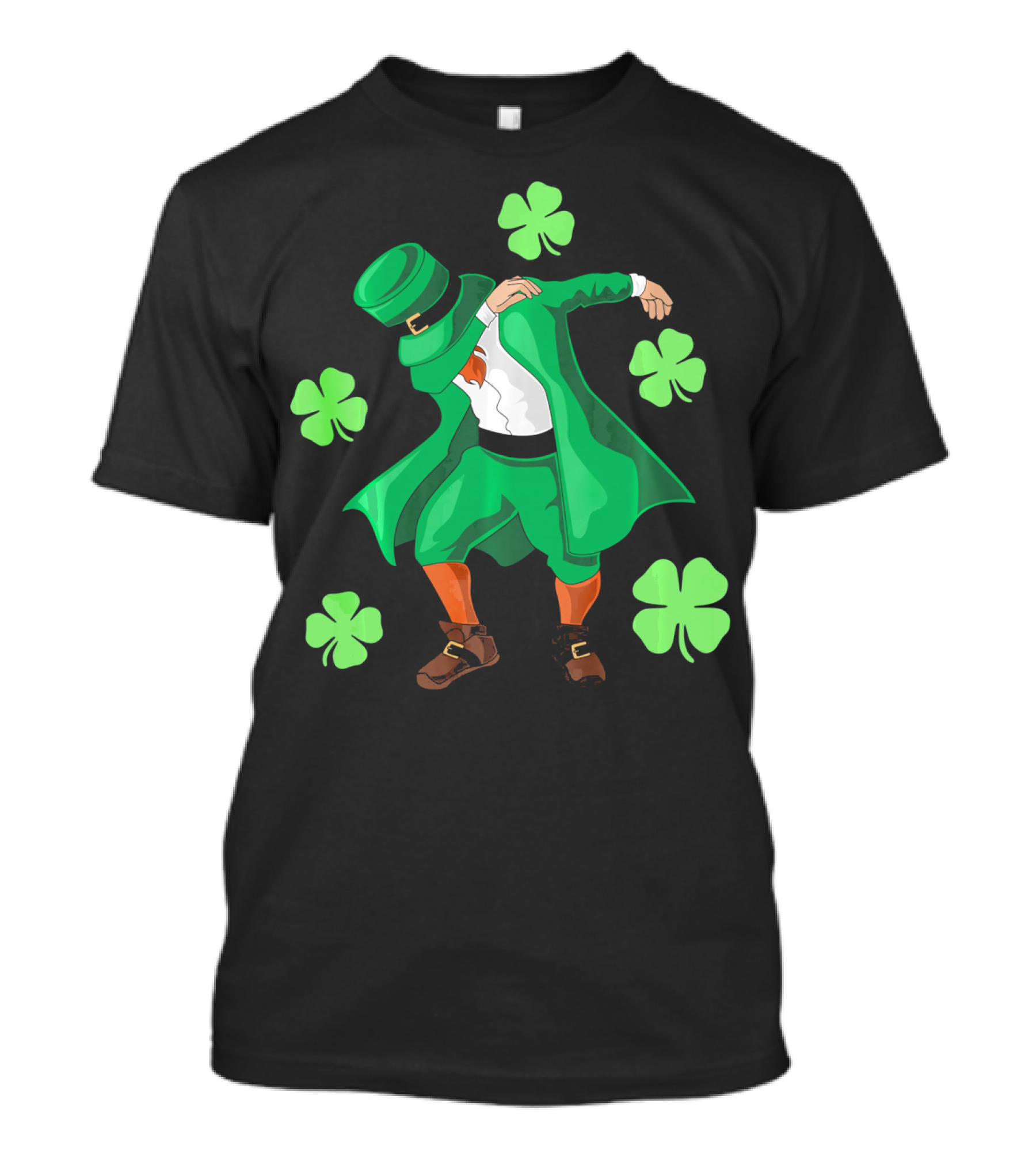 Funny Dabbing Leprechaun With Clovers For St. Patrick's Day T-Shirt