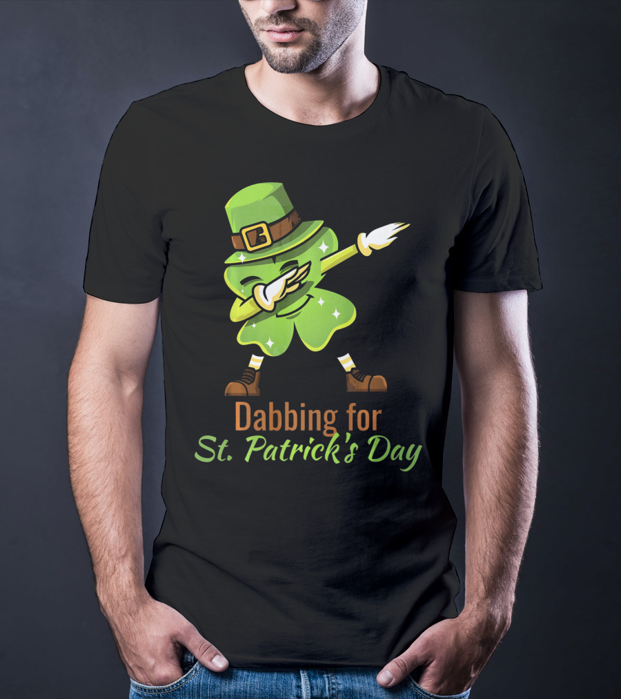 Dabbing For St. Patrick's Day Funny Dabbing Shamrock T-Shirt