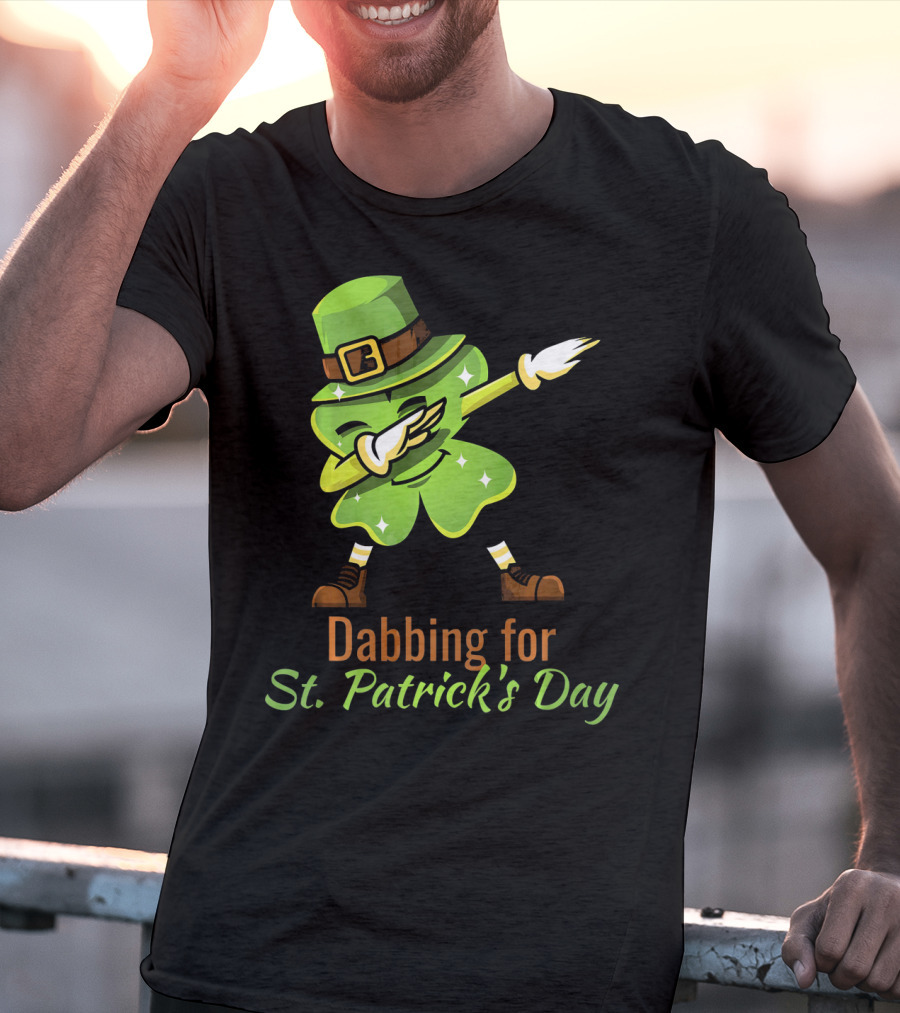 Dabbing For St. Patrick's Day Funny Dabbing Shamrock T-Shirt