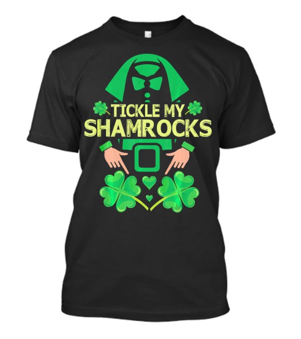 Tickle My Shamrocks Irish Leprechaun Costume Shamrock Hands Green Hearts T-Shirt