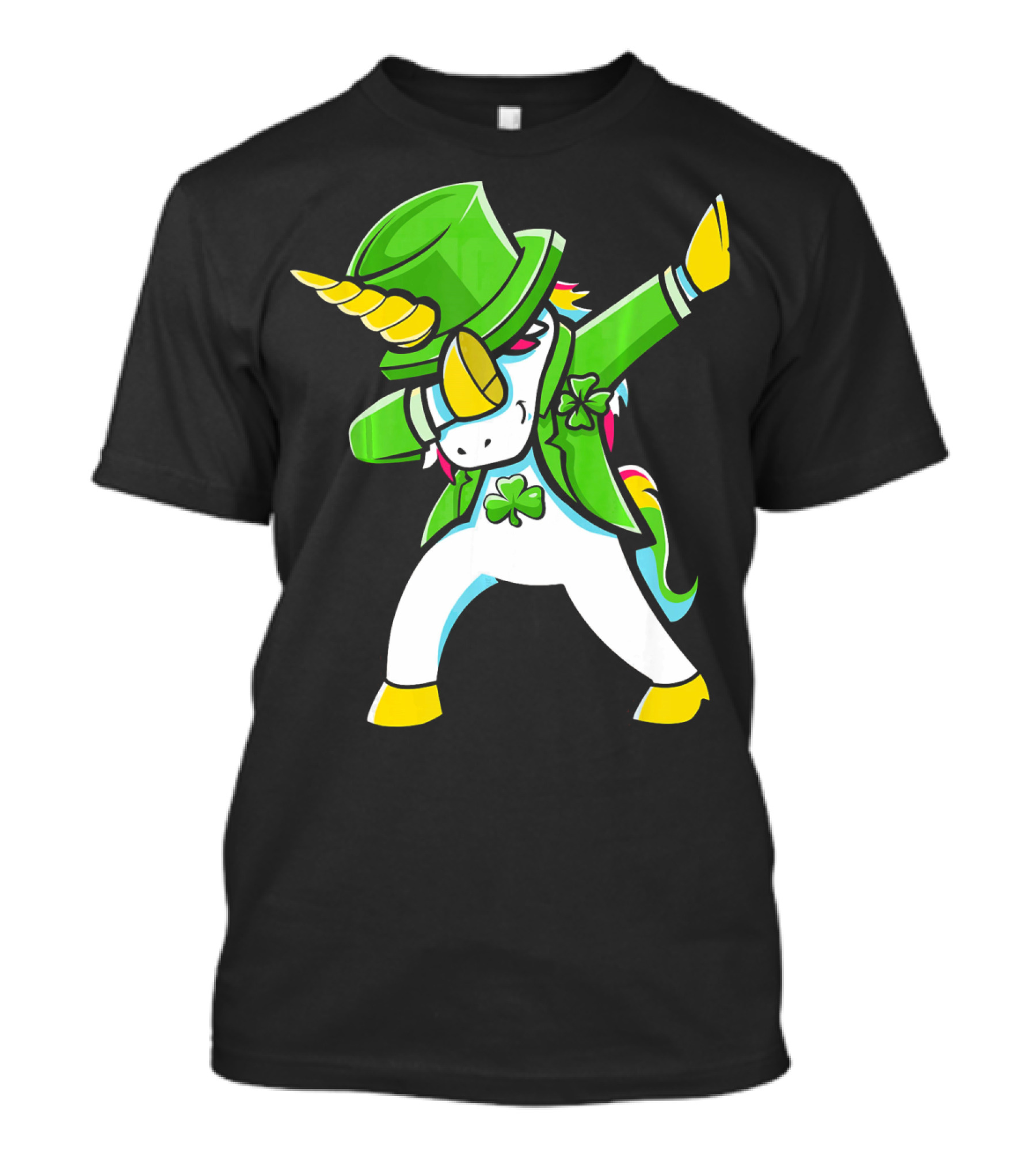 St Patricks Day Unicorn Dabbing Shamrock Hat T-Shirt