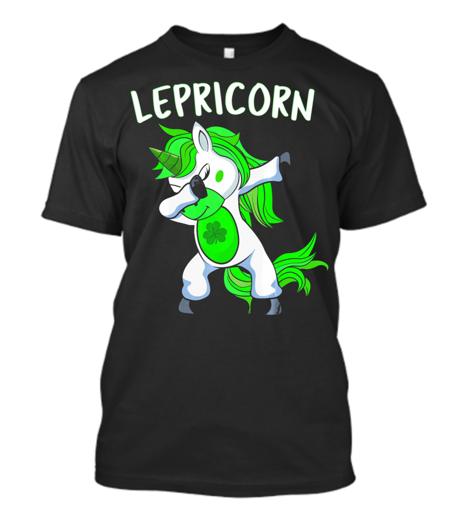 Lepricorn Dabbing Unicorn Leprechaun With Clover T-Shirt