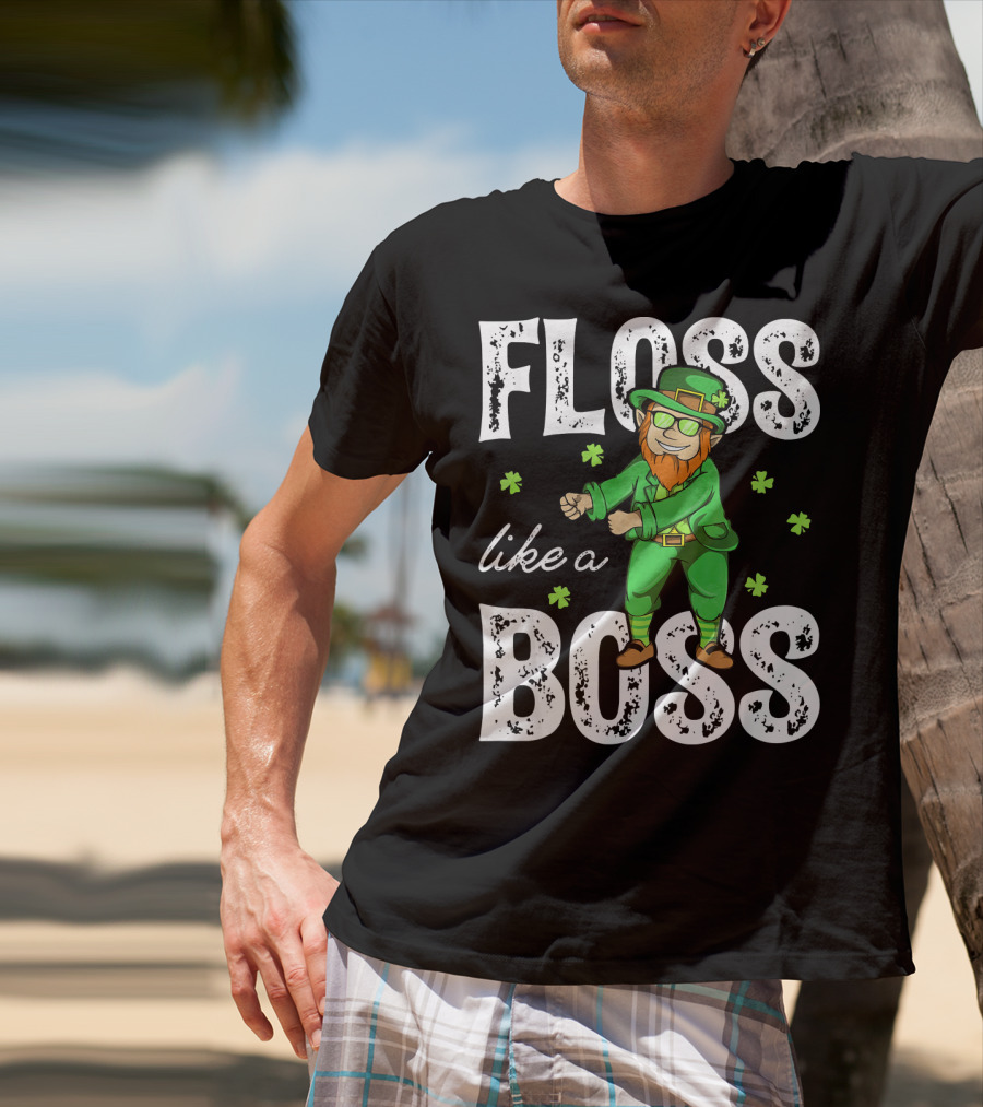 Floss Like A Boss Leprechaun Shamrock Irish T-Shirt