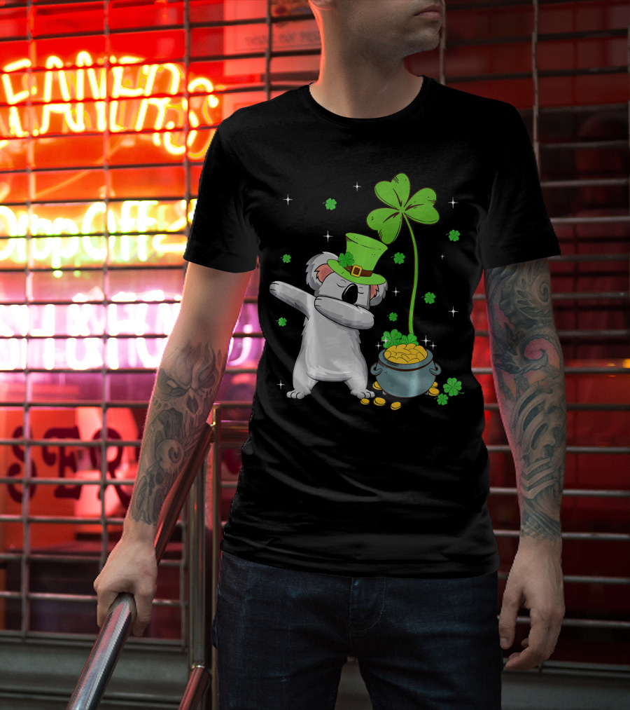 Shamrock Leprechaun Koala Pot Of Gold St Patricks T-Shirt