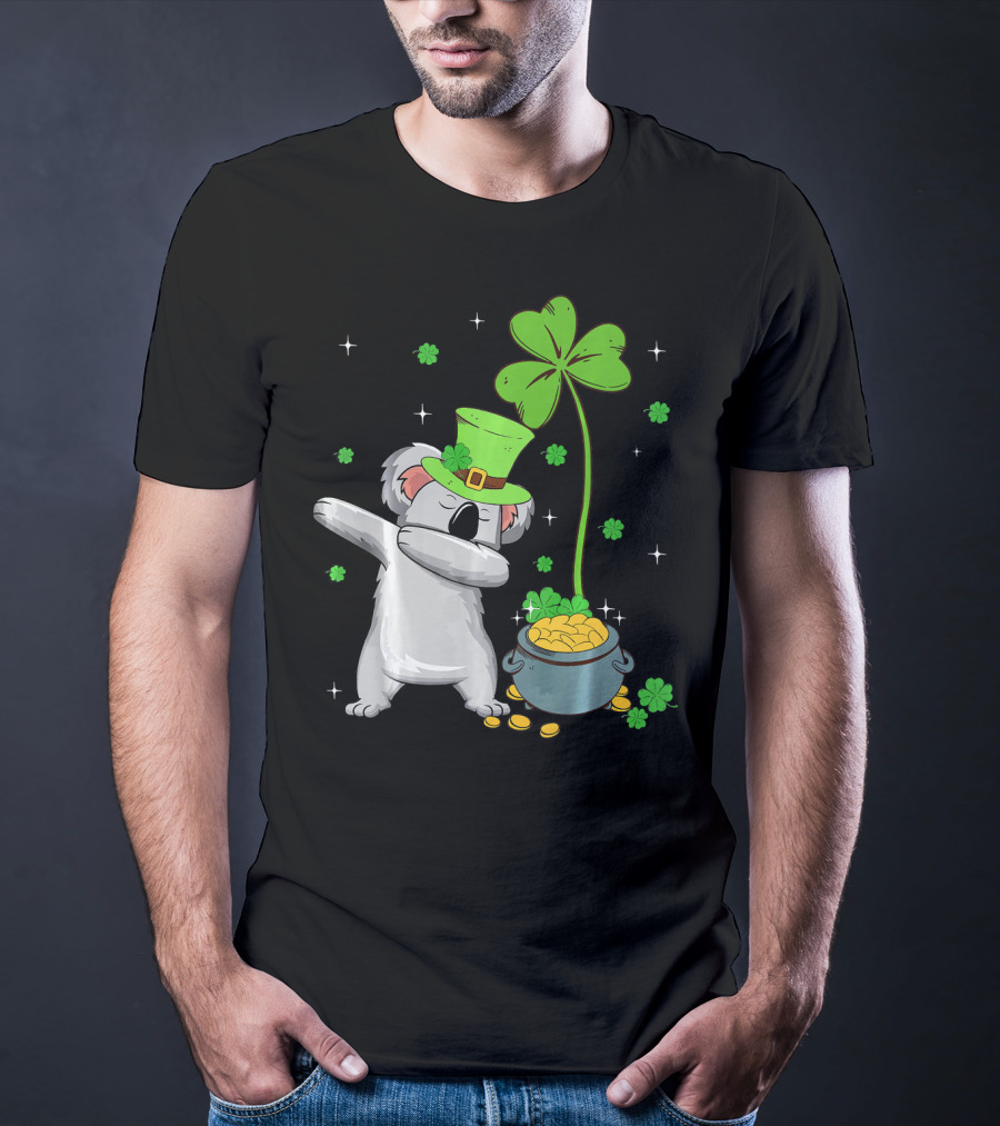 Shamrock Leprechaun Koala Pot Of Gold St Patricks T-Shirt