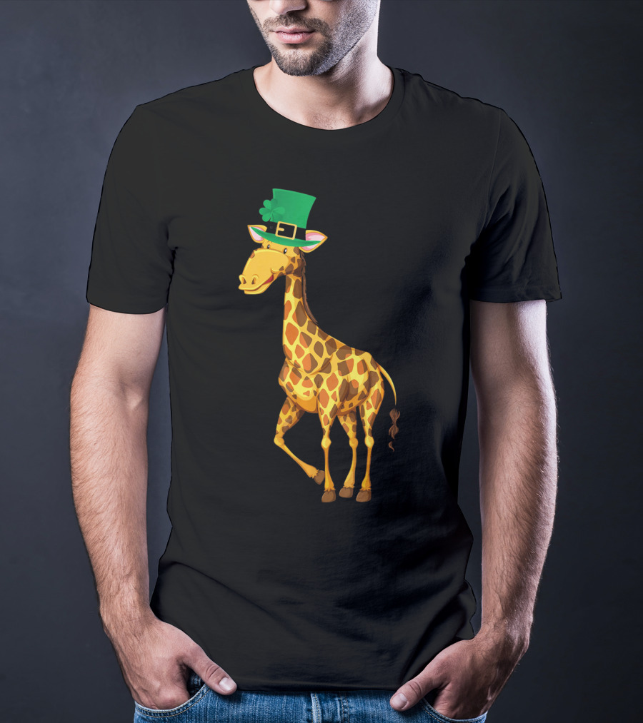 Lucky Leprechaun Cute Giraffe T-Shirt