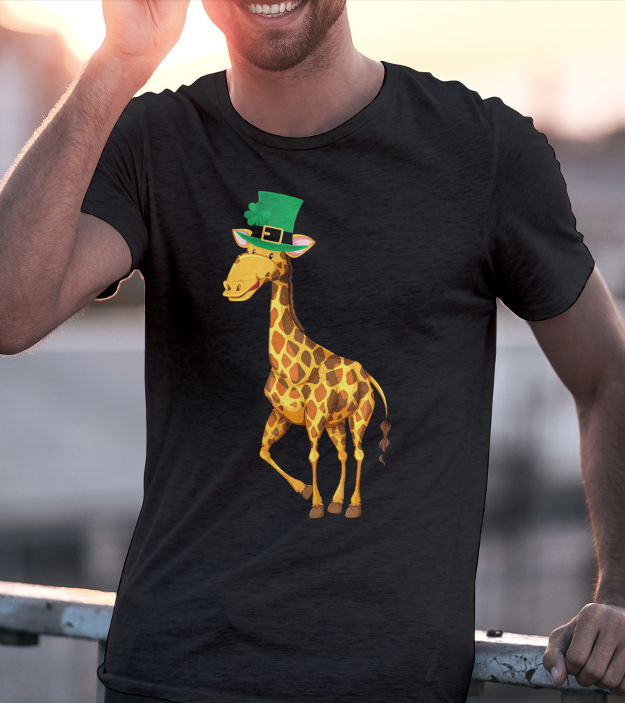 Lucky Leprechaun Cute Giraffe T-Shirt