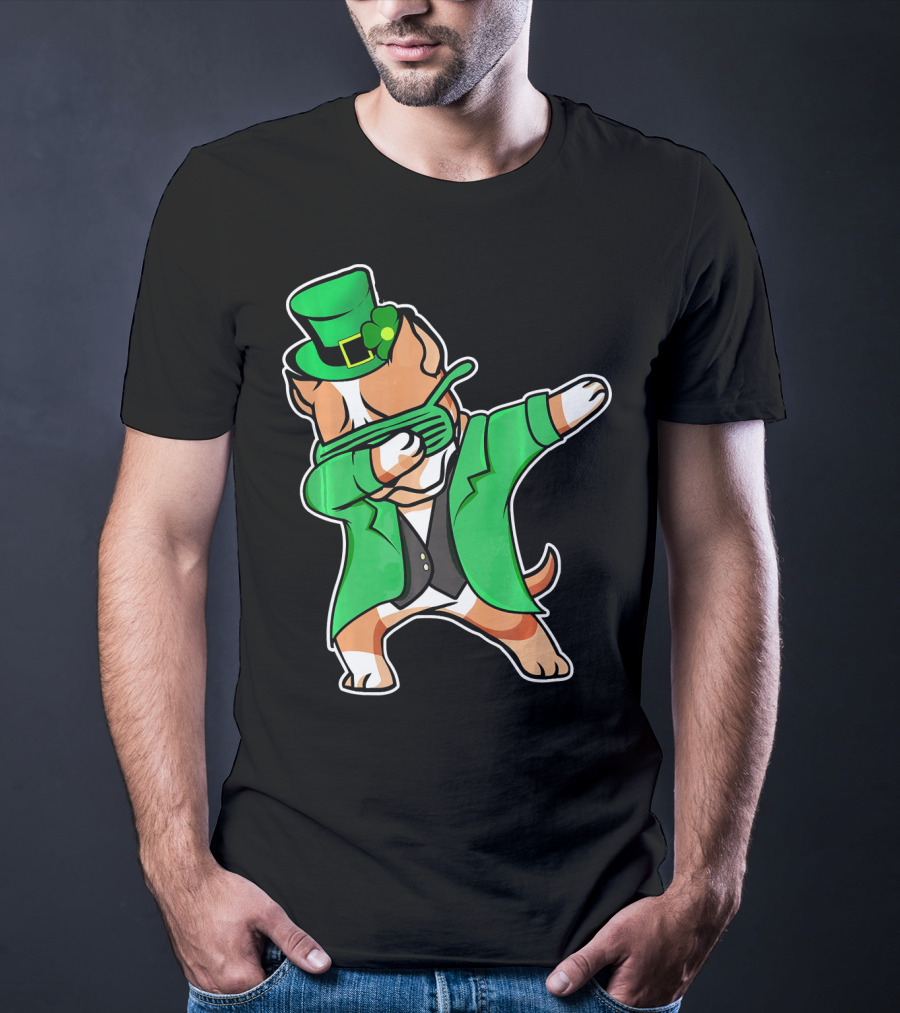 Dabbing Pitbull Leprechaun St. Patrick's Day T-Shirt