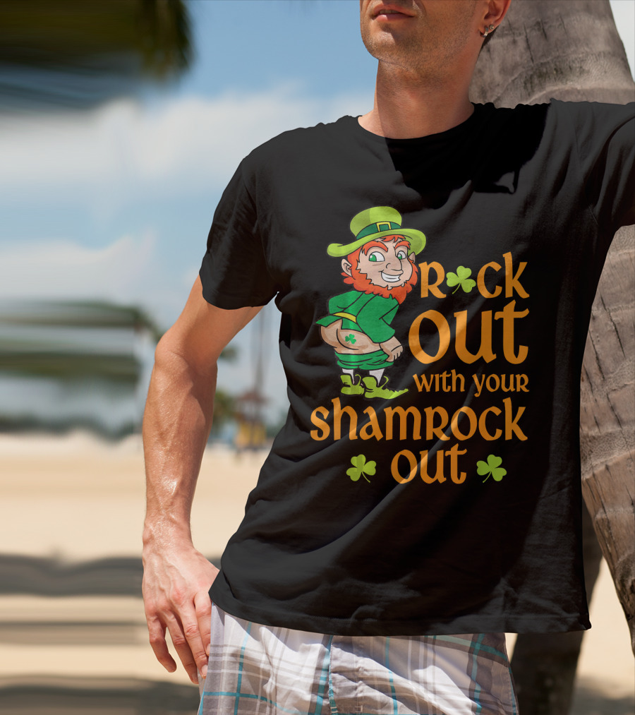 St Patricks Day Rock Out With Your Shamrock Out T-Shirt