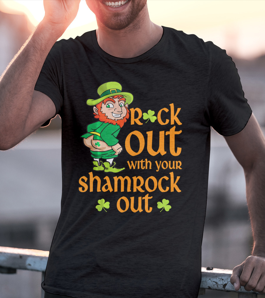 St Patricks Day Rock Out With Your Shamrock Out T-Shirt