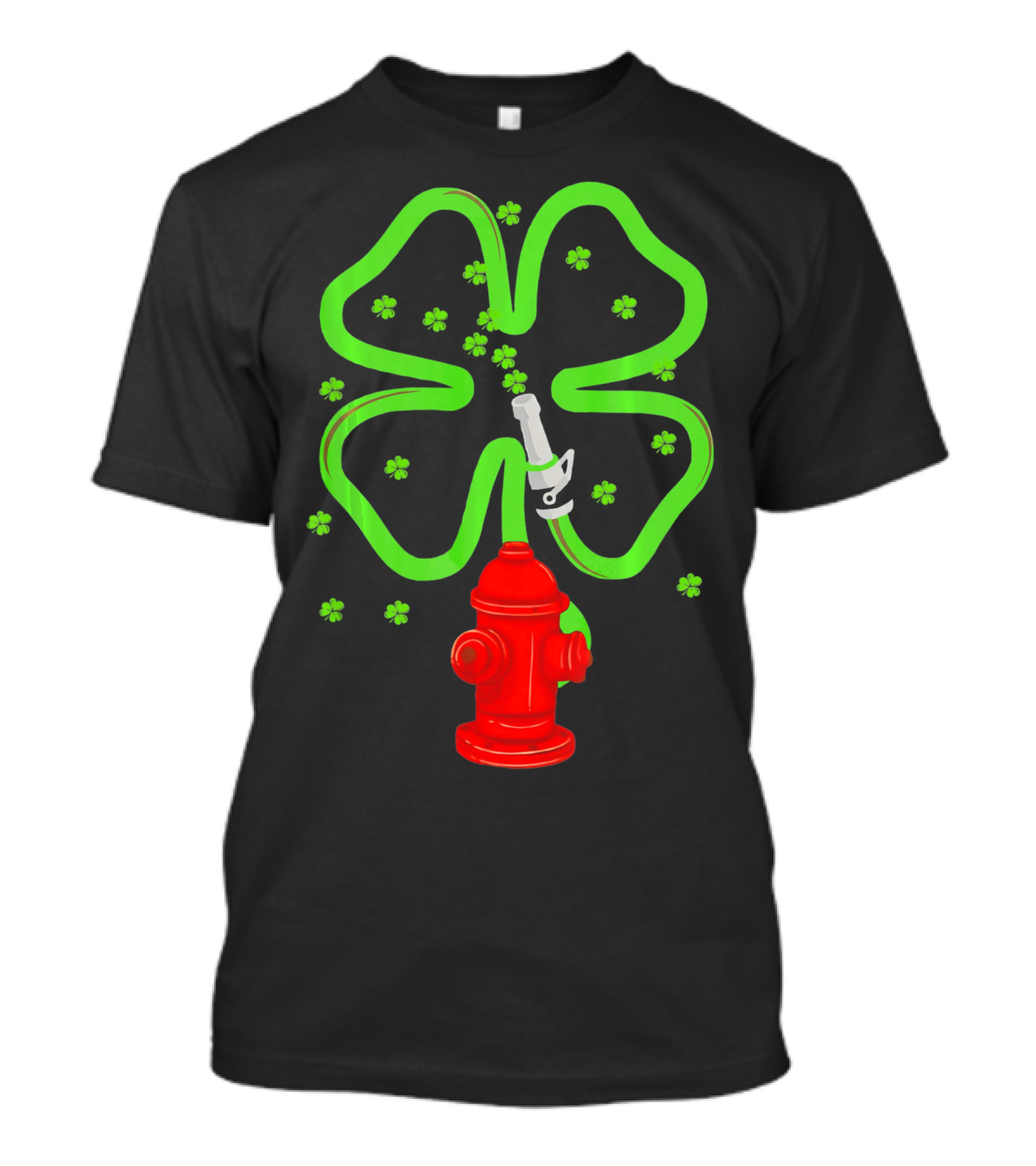 Fire Fighter Shamrock St Patrick Day Hydrant Clover T-Shirt