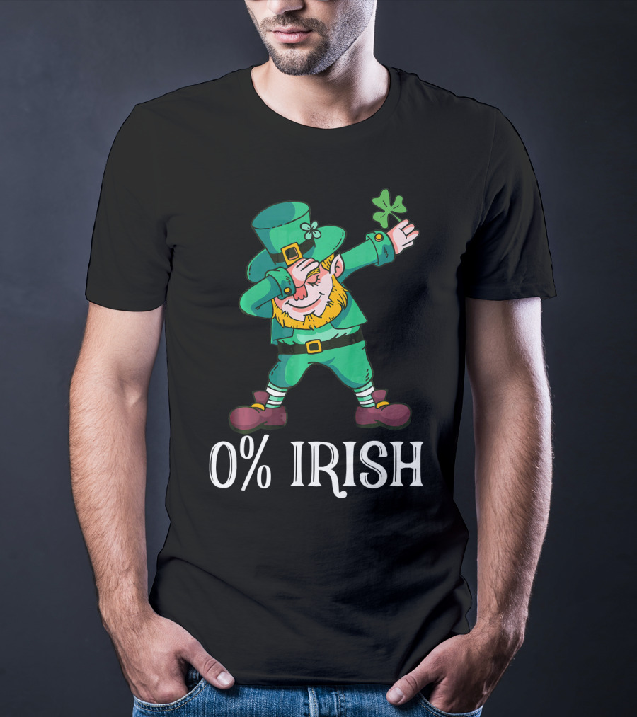 0% Irish Dabbing Leprechaun St Patricks T-Shirt