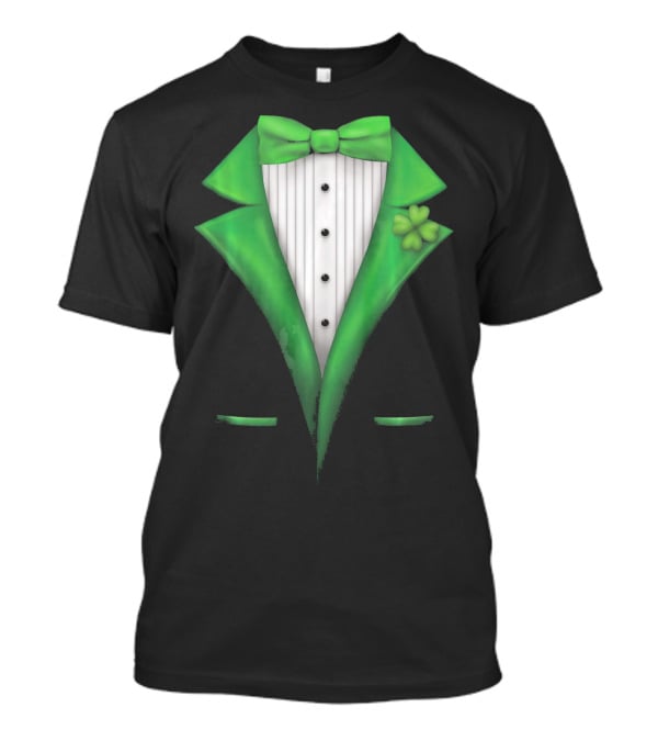 St. Patricks Day Clover Green Tuxedo Bow Tie Classic T-Shirt