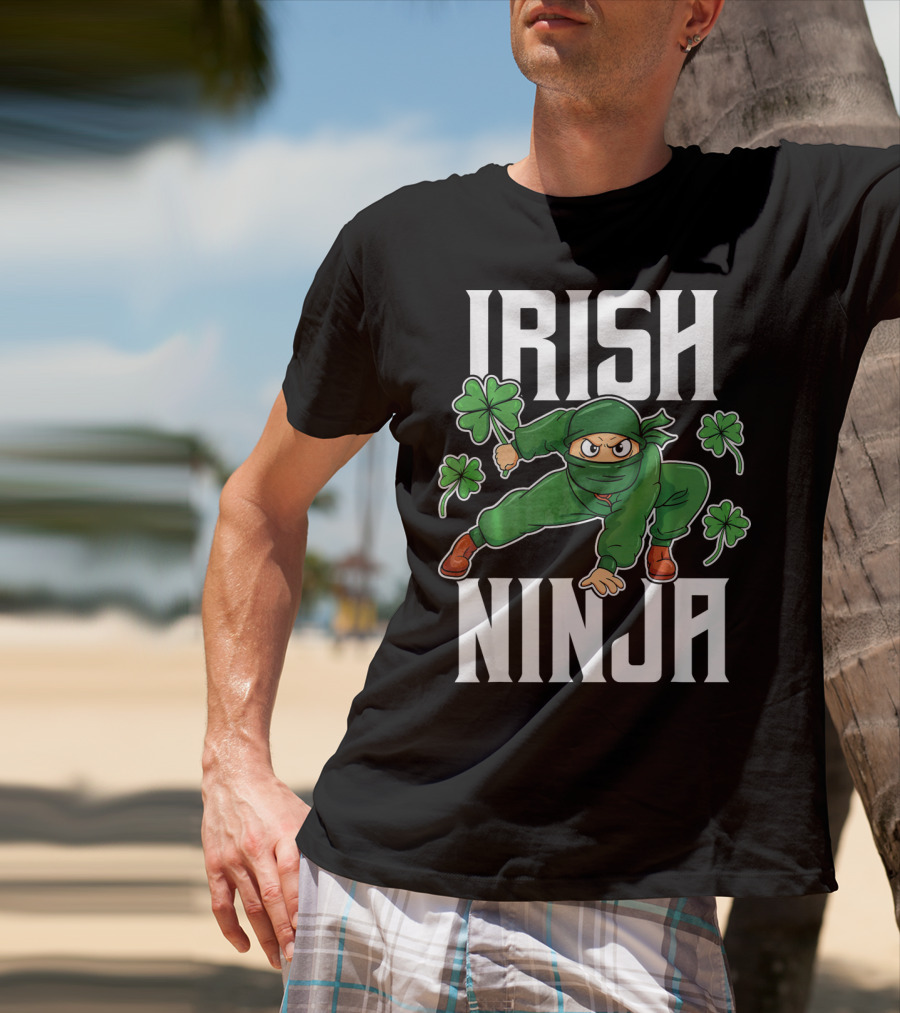 Irish Ninja Shamrock Warrior Awesome T-Shirt