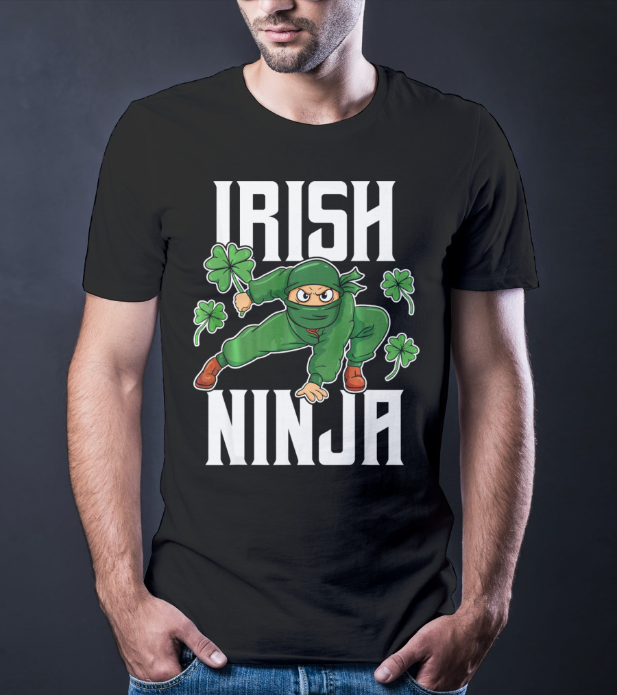 Irish Ninja Shamrock Warrior Awesome T-Shirt