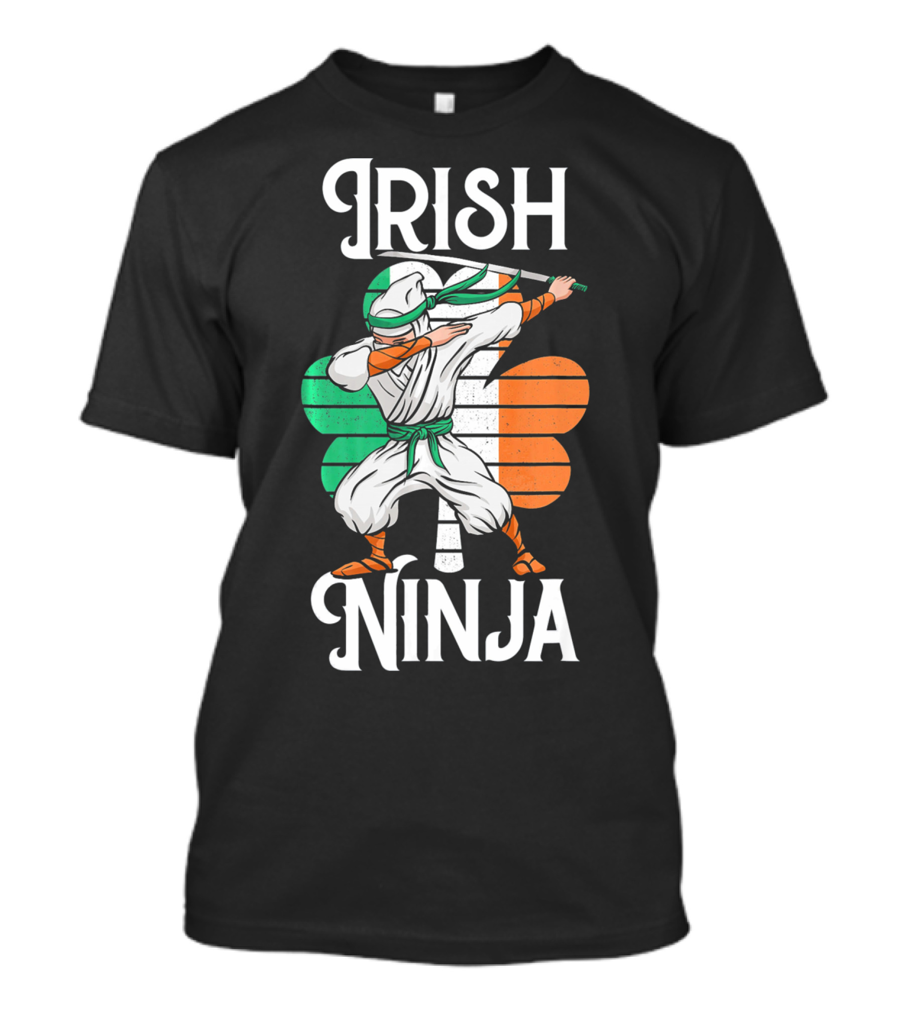 Irish Ninja Clover Martial Arts Pose T-Shirt