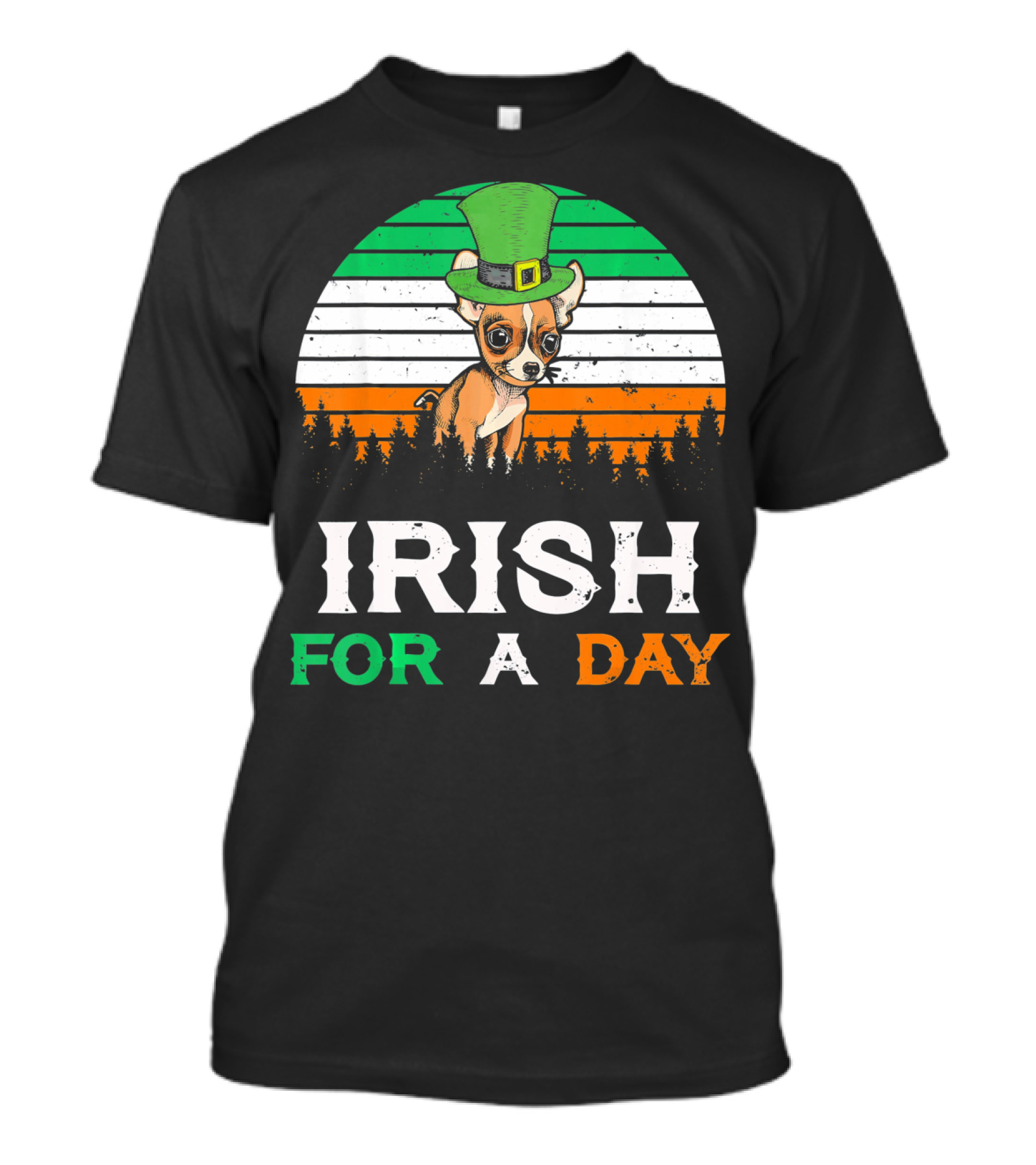 Irish For A Day Retro Vintage Chihuahua St. Patrick's Hat T-Shirt