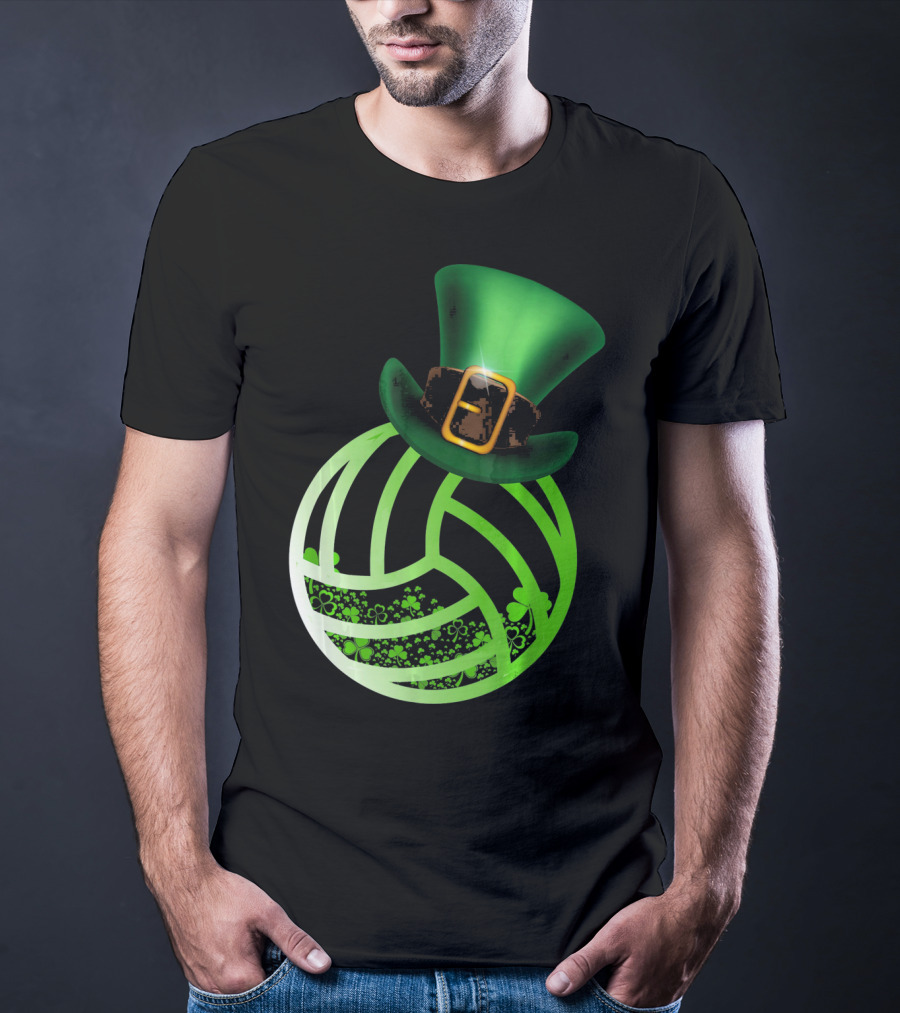Shamrock Volleyball Leprechaun St Patrick's Green Hat T-Shirt