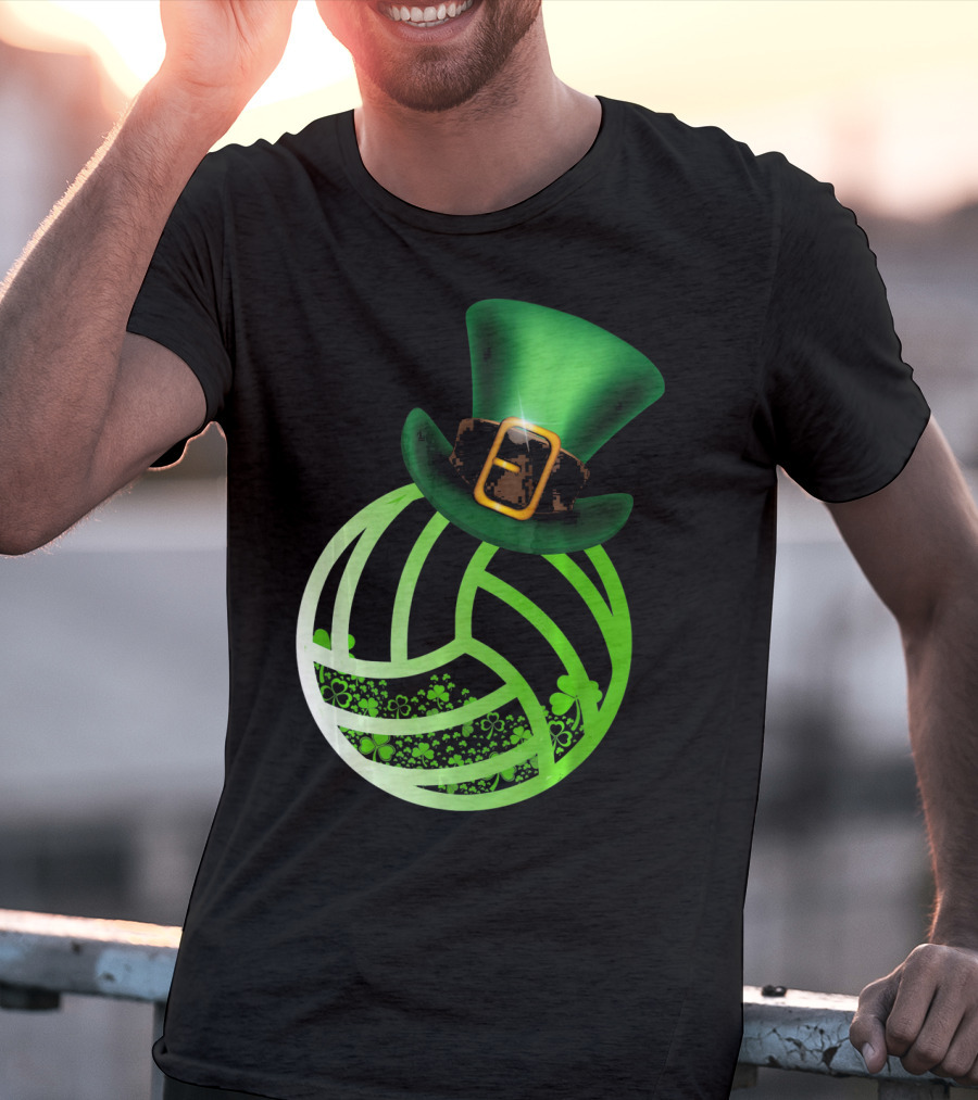 Shamrock Volleyball Leprechaun St Patrick's Green Hat T-Shirt