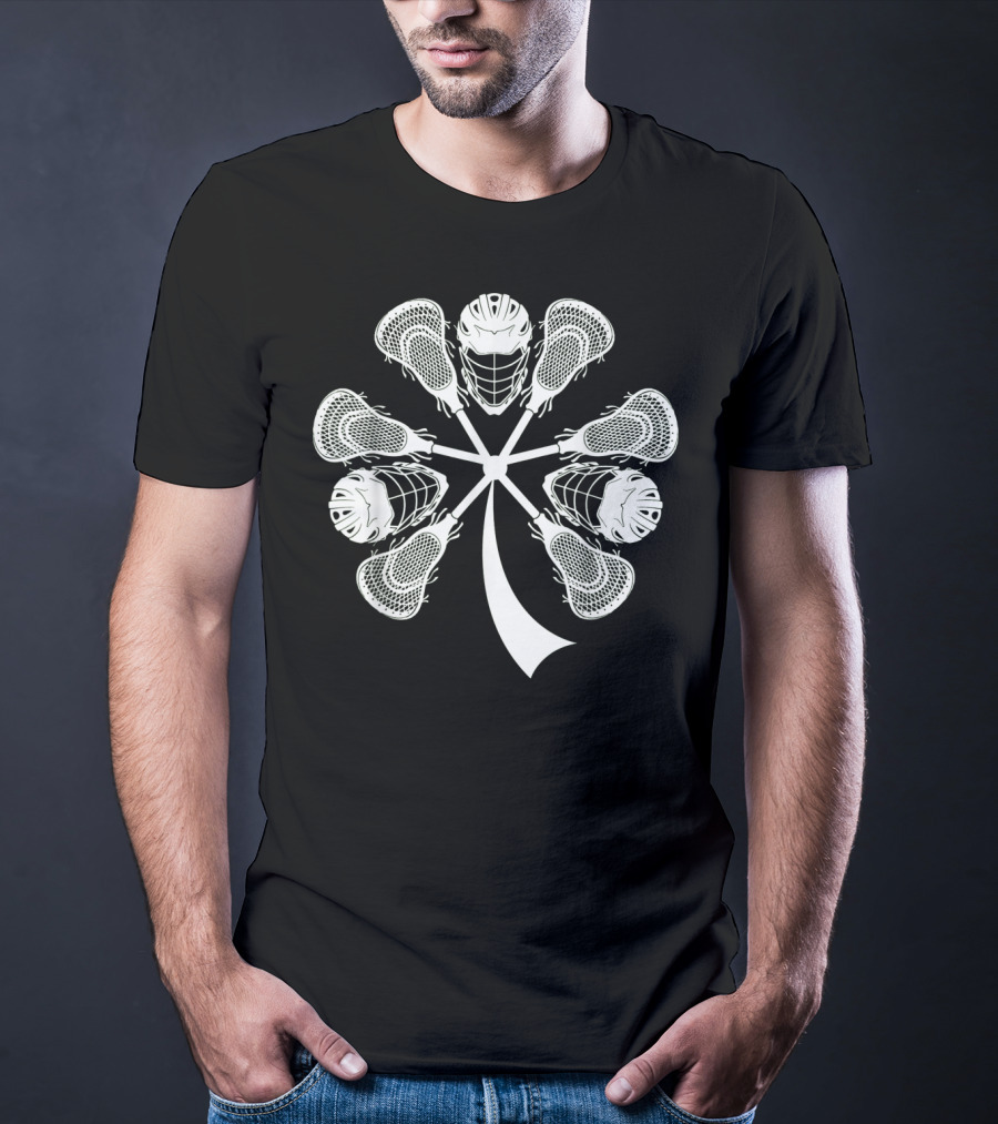 Irish Lacrosse Helmet And Sticks Shamrock T-Shirt