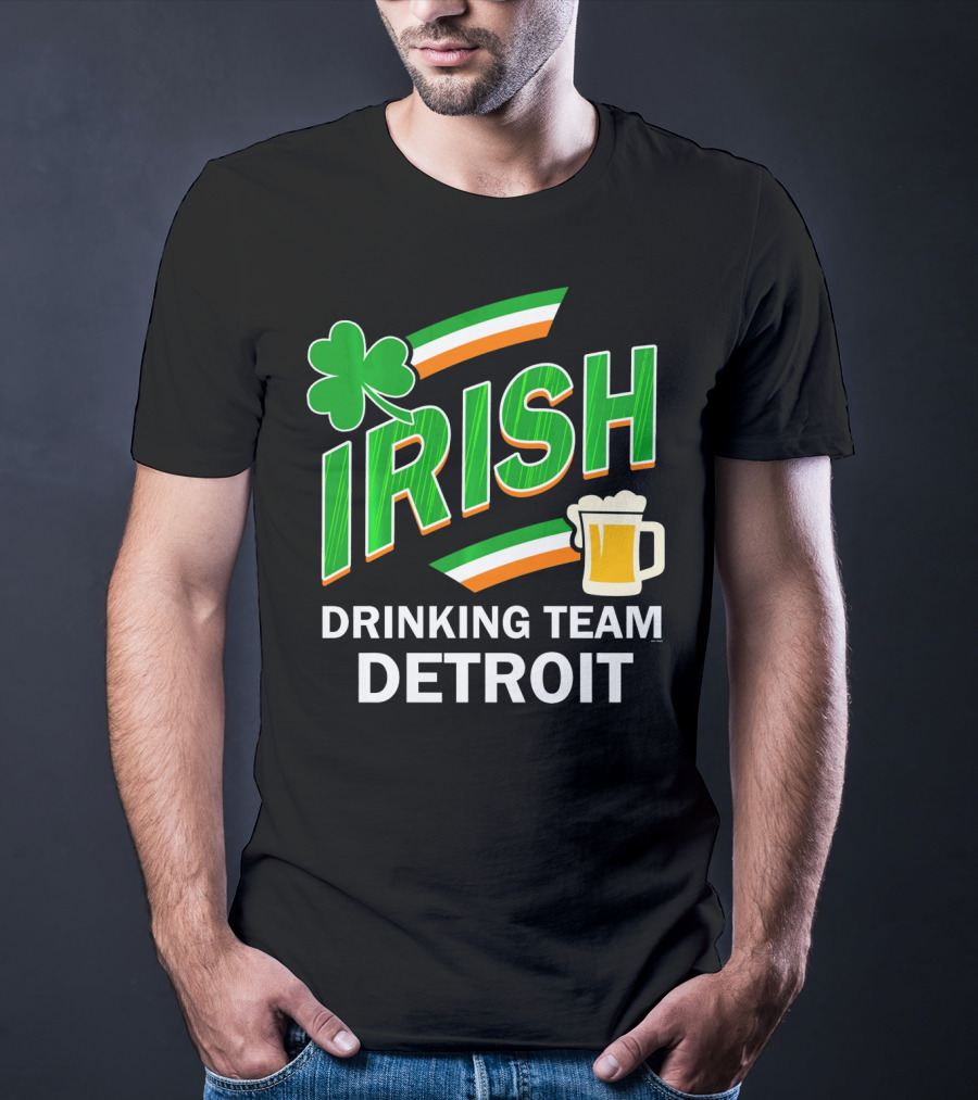 Detroit Irish Drinking Team St Patricks Clover Beer T-Shirt