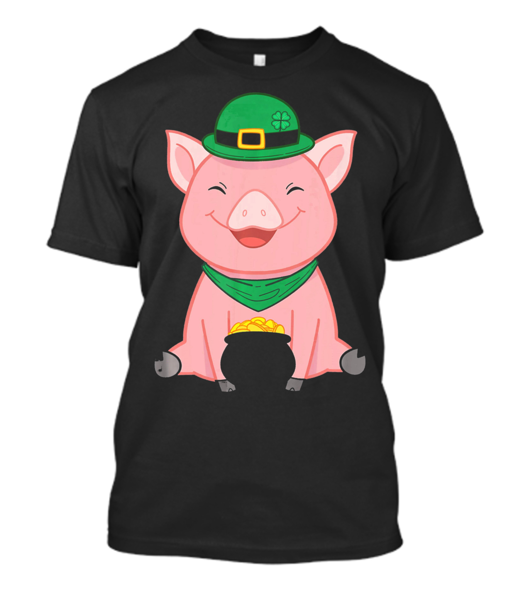 Cute Pig St. Patrick's Day Hat And Gold Pot T-Shirt