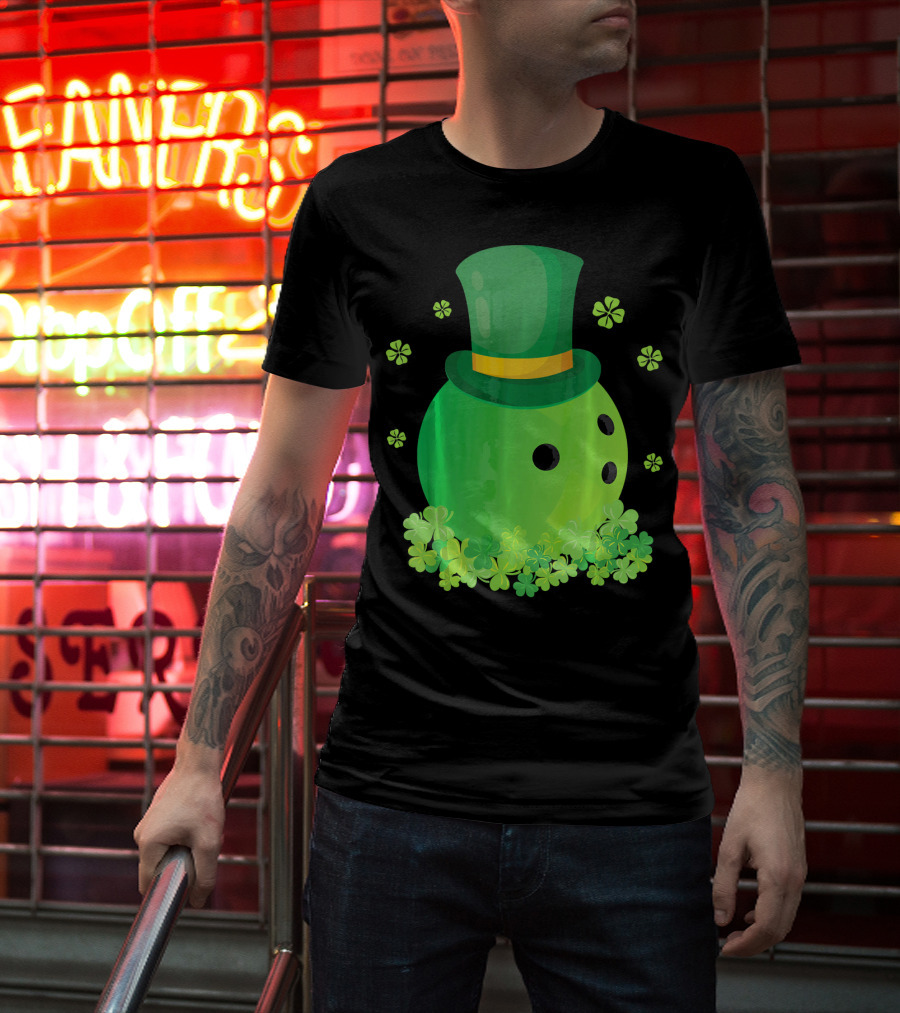 Bowling Leprechaun Hat Clover Luck T-Shirt