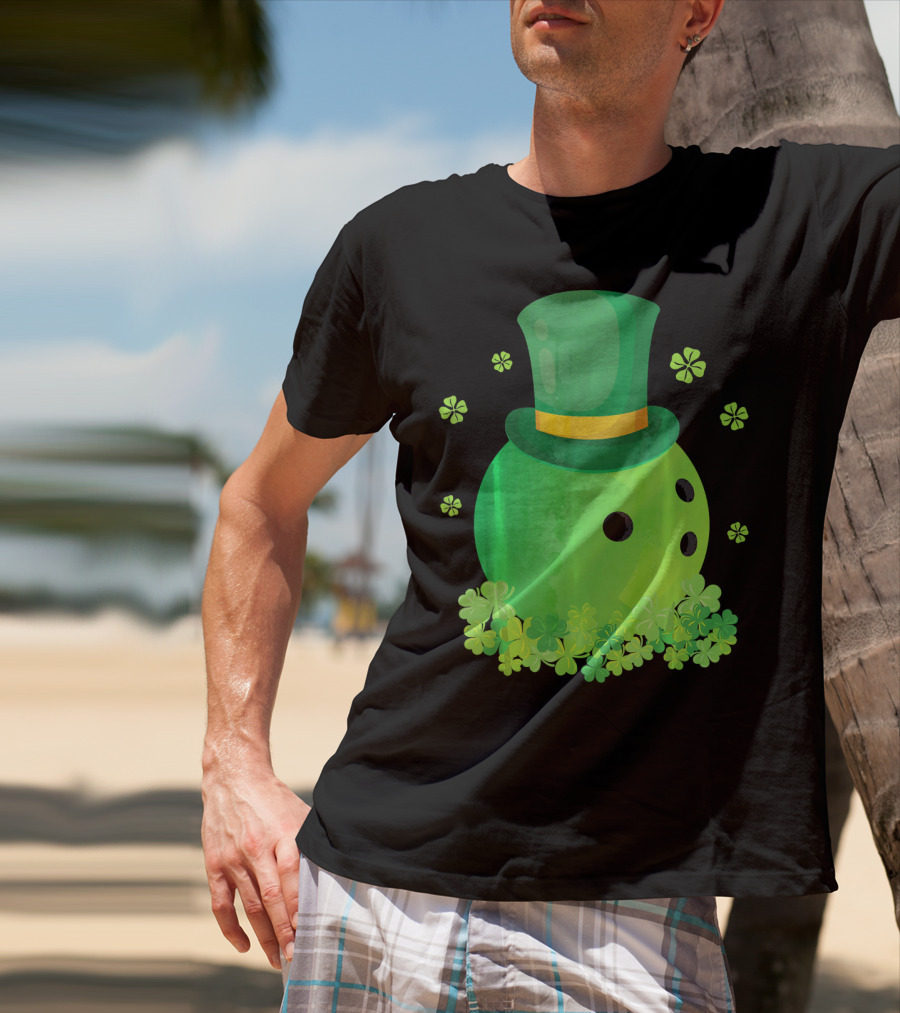 Bowling Leprechaun Hat Clover Luck T-Shirt