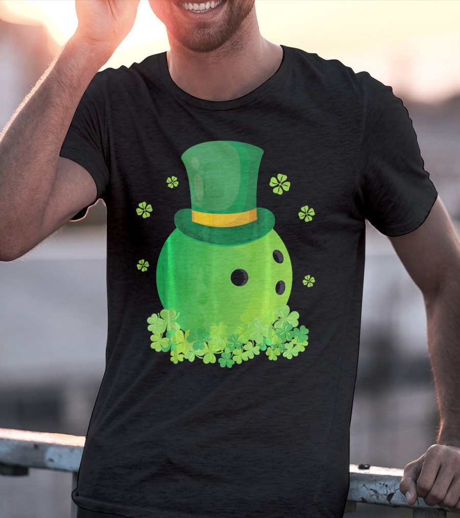 Bowling Leprechaun Hat Clover Luck T-Shirt