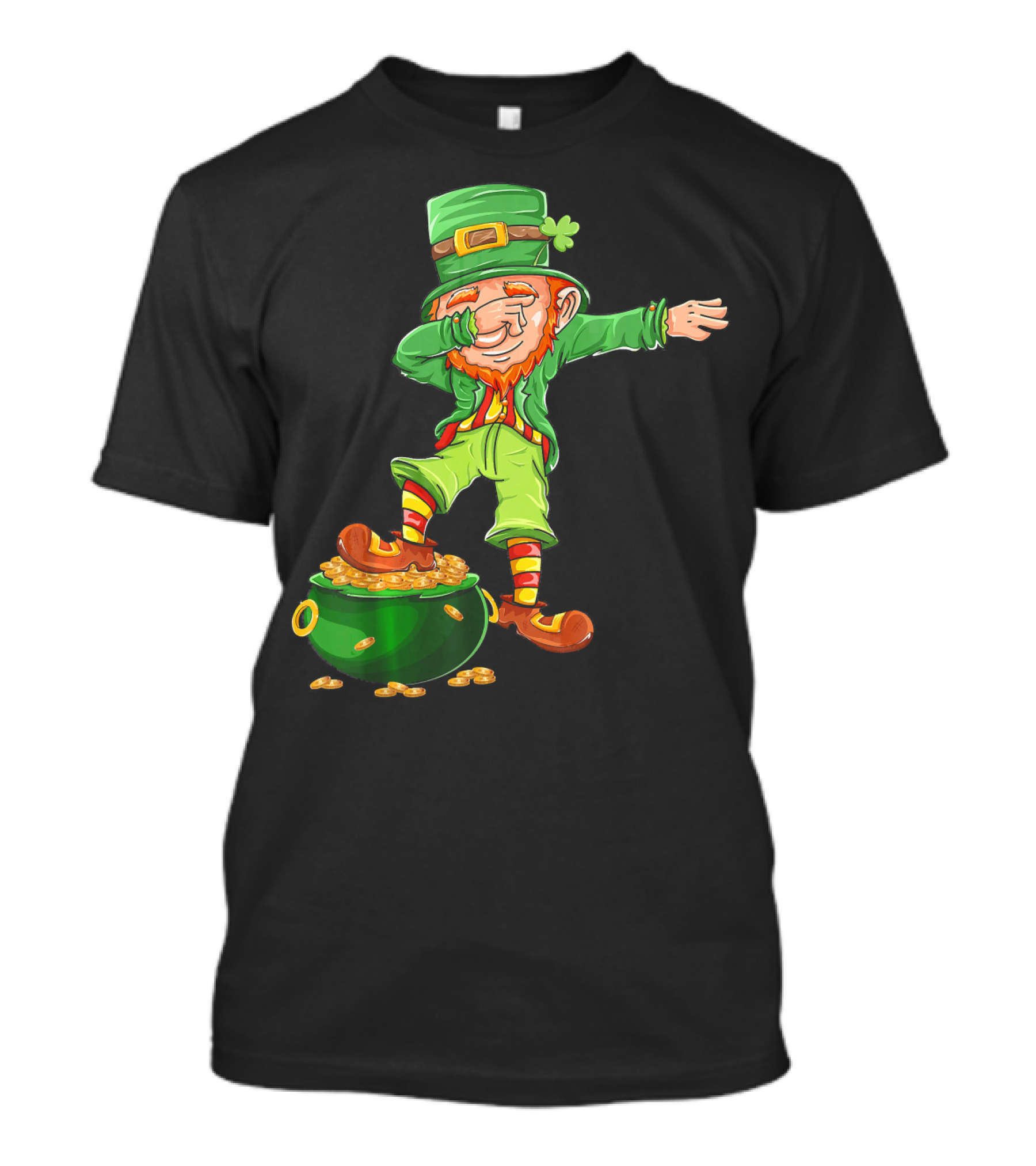 Leprechaun Dabbing St Patricks Day Pot Of Gold T-Shirt