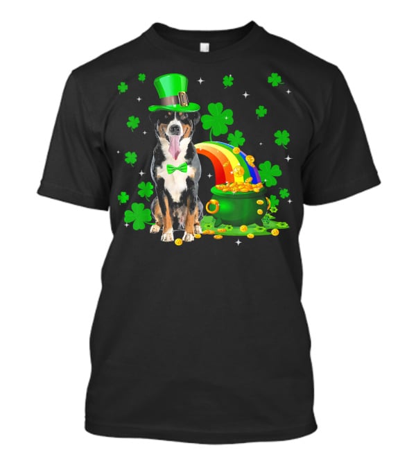 Leprechaun Appenzeller Sennenhund St Patrick's Day Rainbow Pot Of Gold Shamrocks T-Shirt