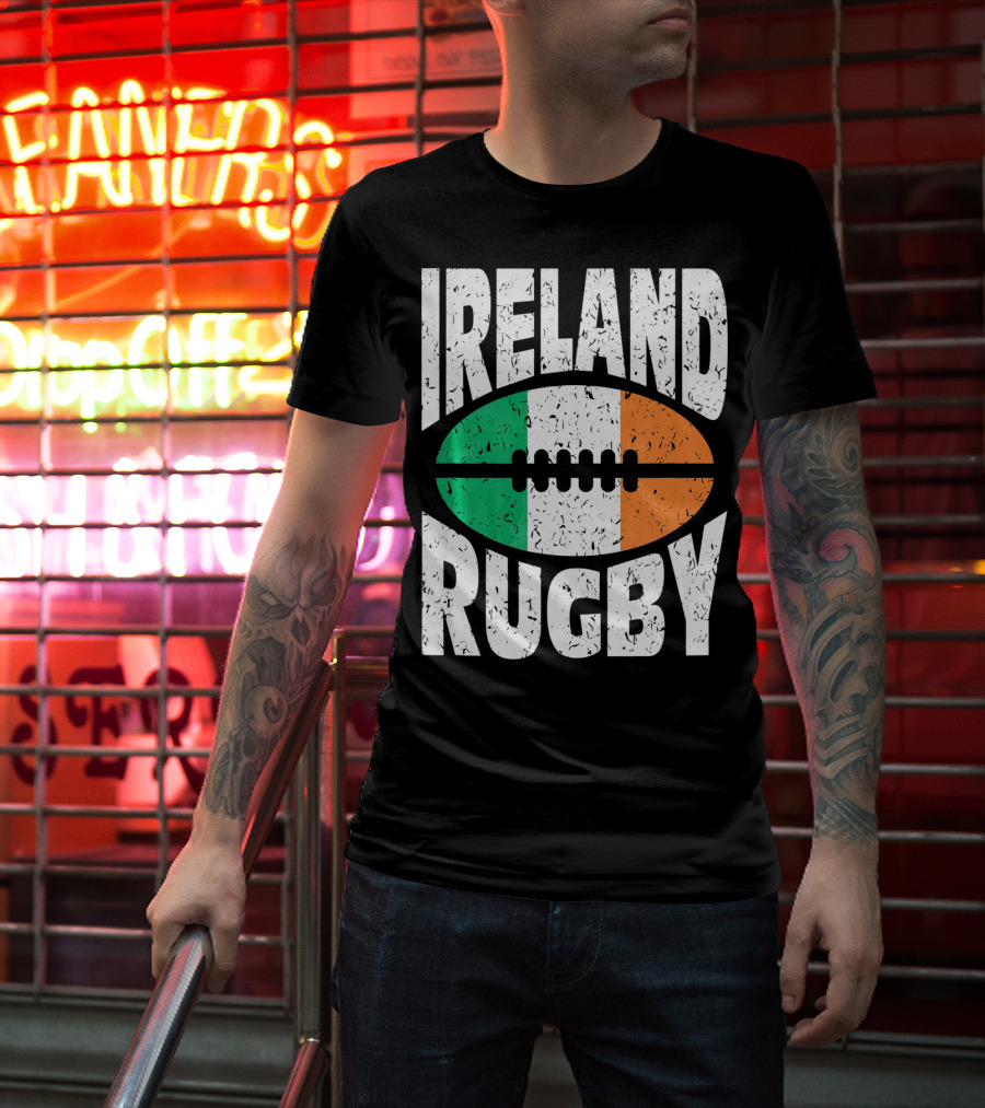 Ireland Rugby Irish Flag Rugby Ball T-Shirt