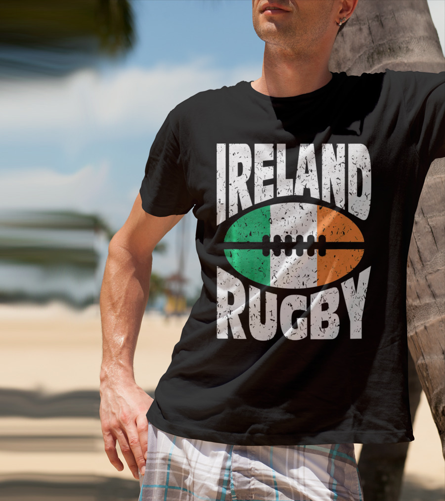 Ireland Rugby Irish Flag Rugby Ball T-Shirt