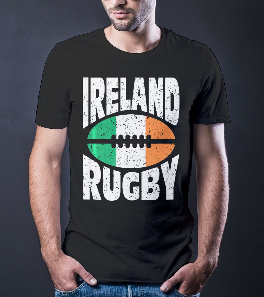Ireland Rugby Irish Flag Rugby Ball T-Shirt