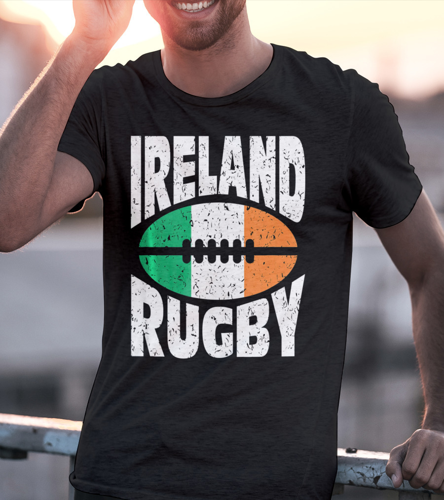 Ireland Rugby Irish Flag Rugby Ball T-Shirt