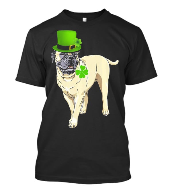 St Patricks Day BullMastiff Dog Irish Shamrock Hat T-Shirt