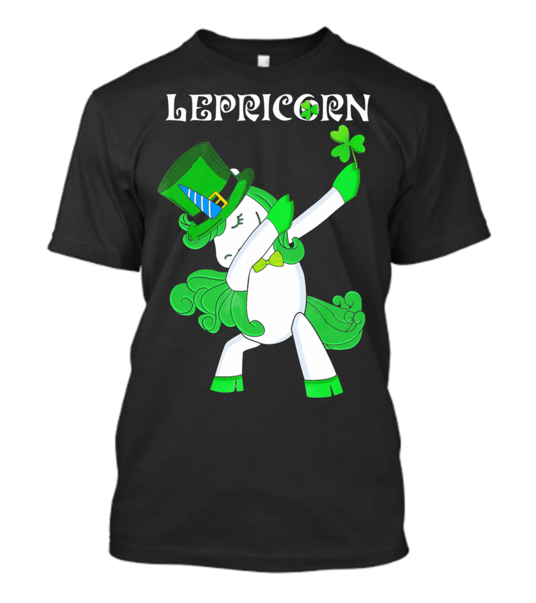Lepricorn Funny Dabbing Cute Irish Unicorn With Shamrock T-Shirt