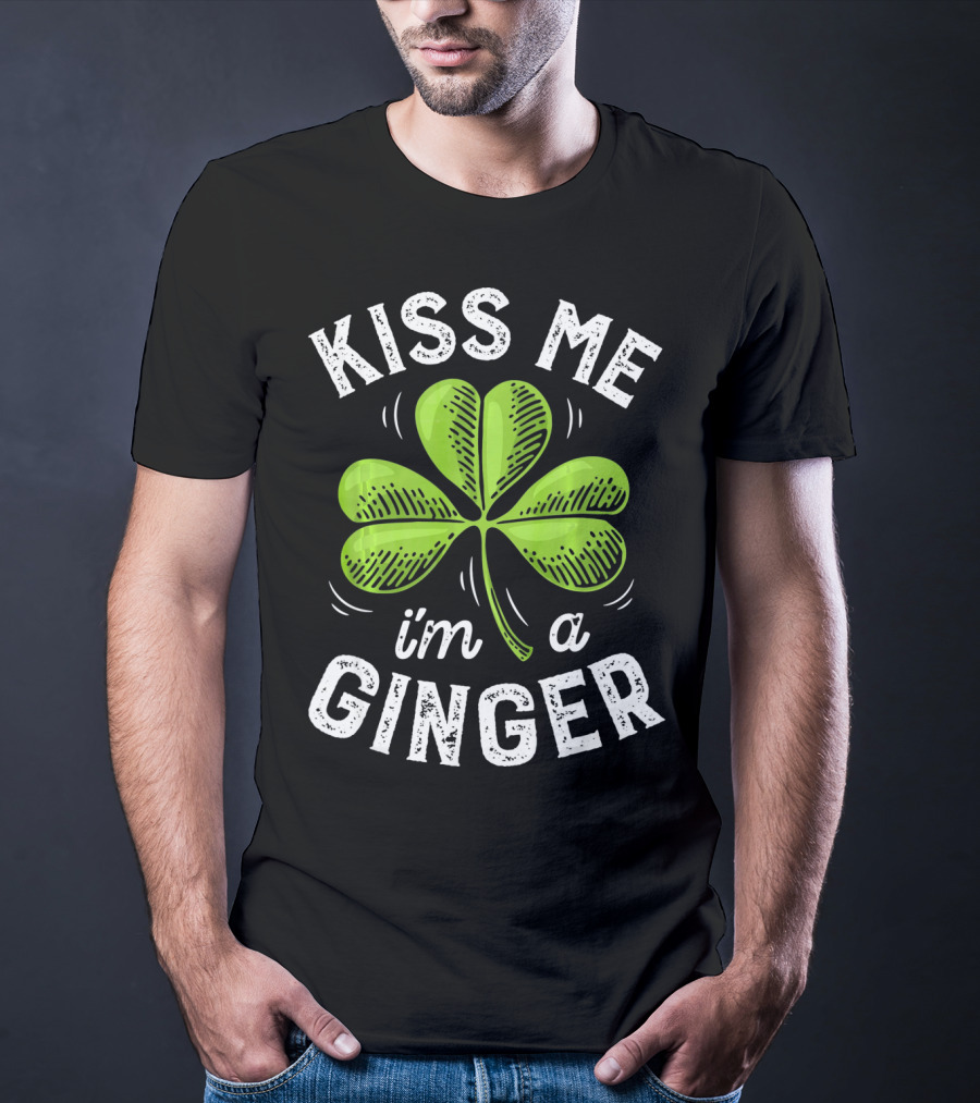 Kiss Me I'm A Ginger St Patrick's Shamrock T-Shirt