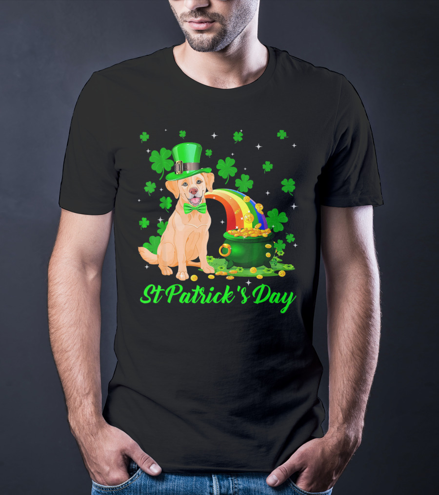 St Patrick's Day Leprechaun Golden Retriever T-Shirt