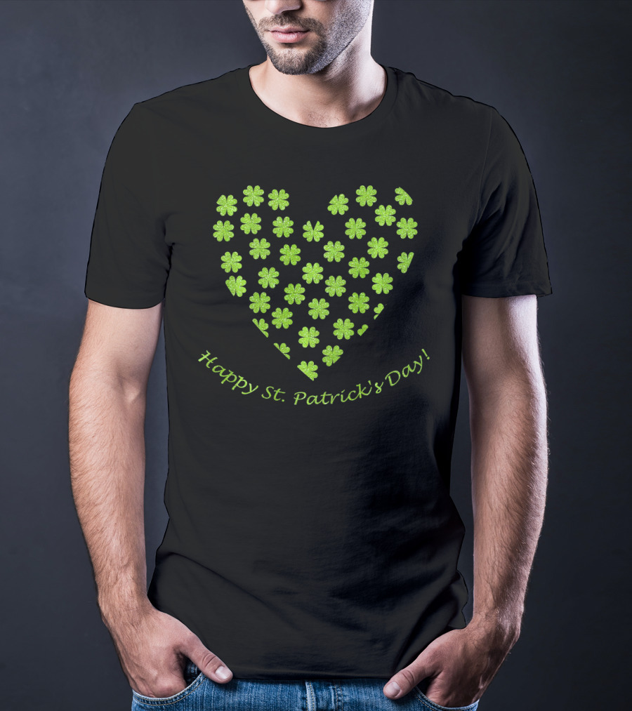 Happy St. Patrick's Day Heart Shamrock T-Shirt