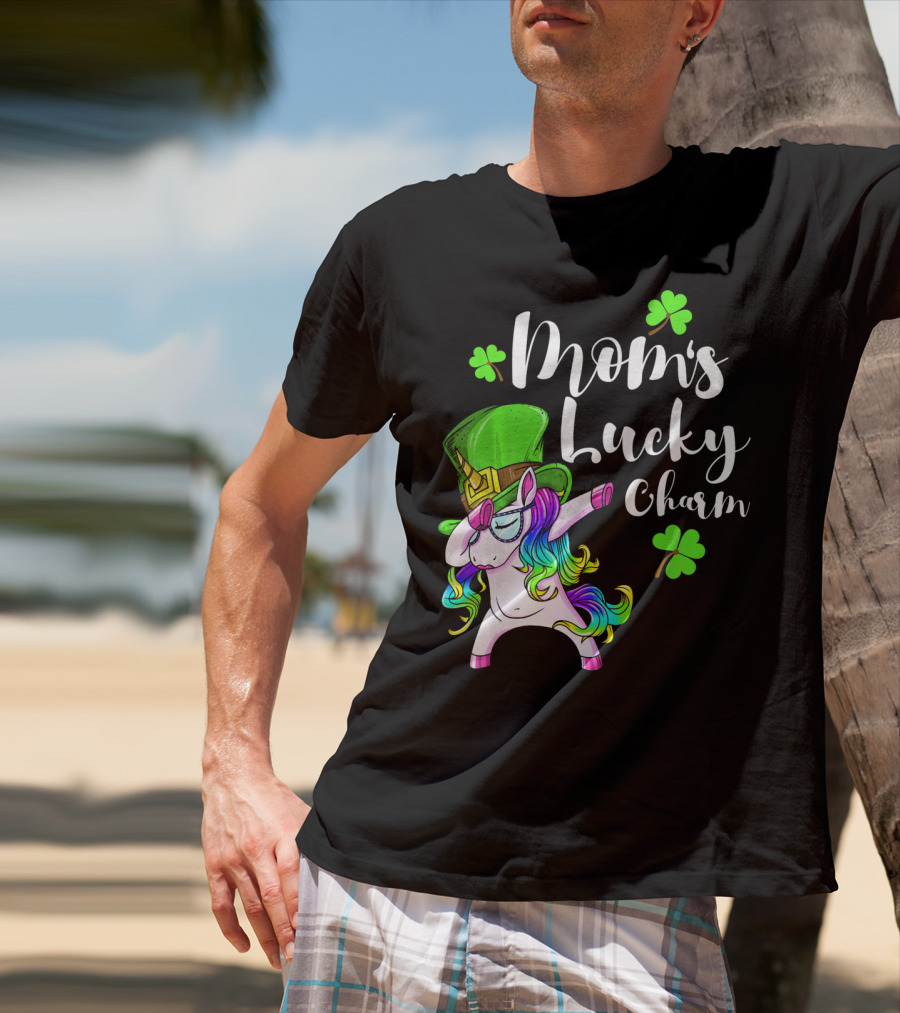 Mom's Lucky Charm St. Patricks Day Unicorn Irish Dance T-Shirt