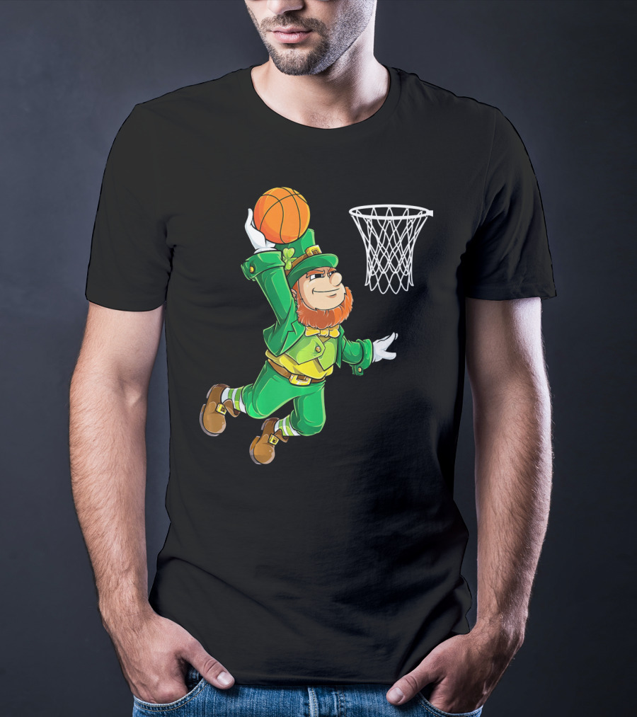Leprechaun Basketball Dunk St Patrick's Day T-Shirt