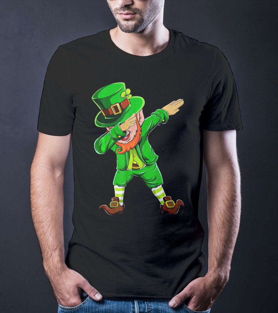 Dabbing Leprechaun Funny St Patrick Day Green Costume Irish Dance T-Shirt