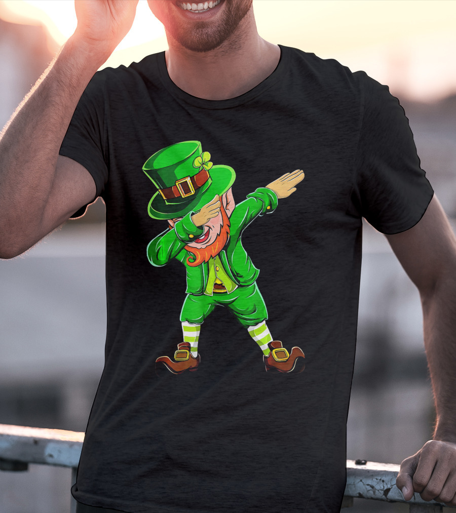 Dabbing Leprechaun Funny St Patrick Day Green Costume Irish Dance T-Shirt