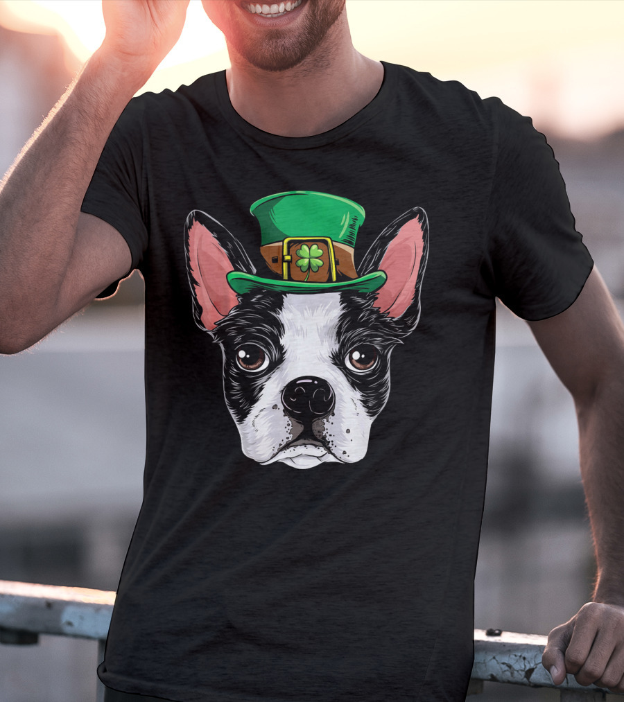 Boston Terrier Saint Patrick's Day Hat T-Shirt