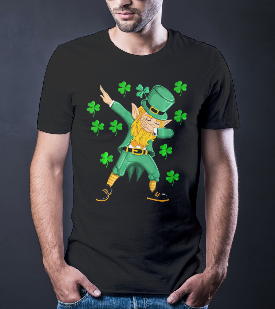 Dabbing Leprechaun Shamrock St. Patrick's Day Elf T-Shirt