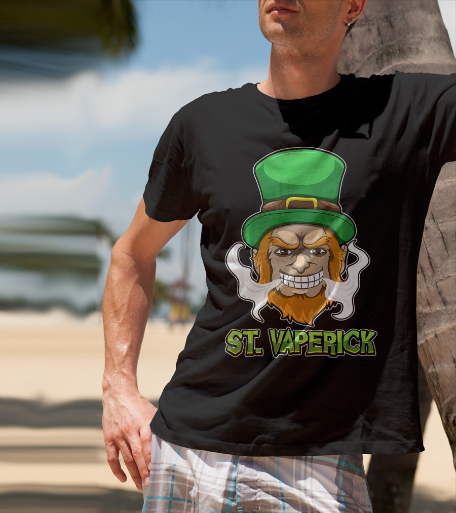 St. Vaperick Green Vaping Leprechaun T-Shirt