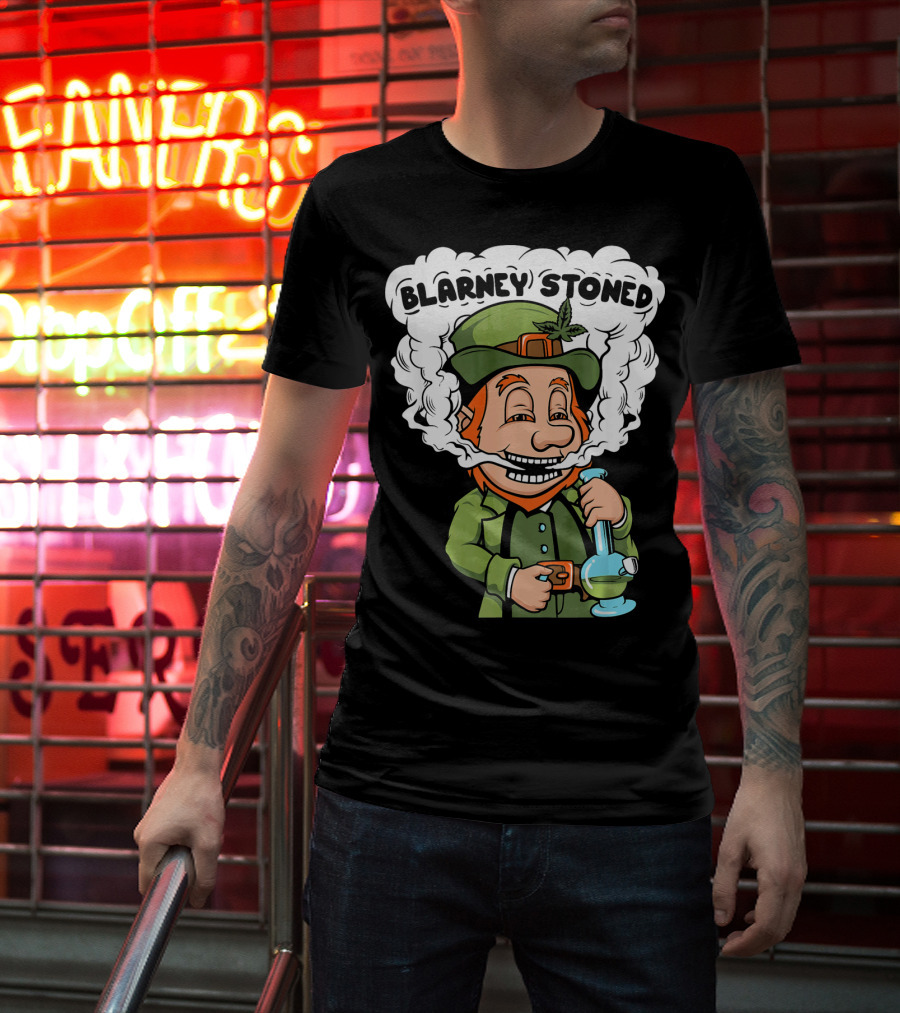Blarney Stoned Funny Leprechaun Marijuana T-Shirt